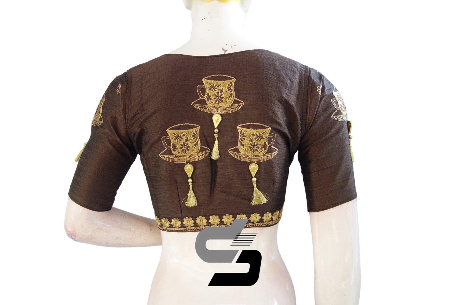 Embrace the Classic: Brown Color High Neck Designer Semi Silk Cup
