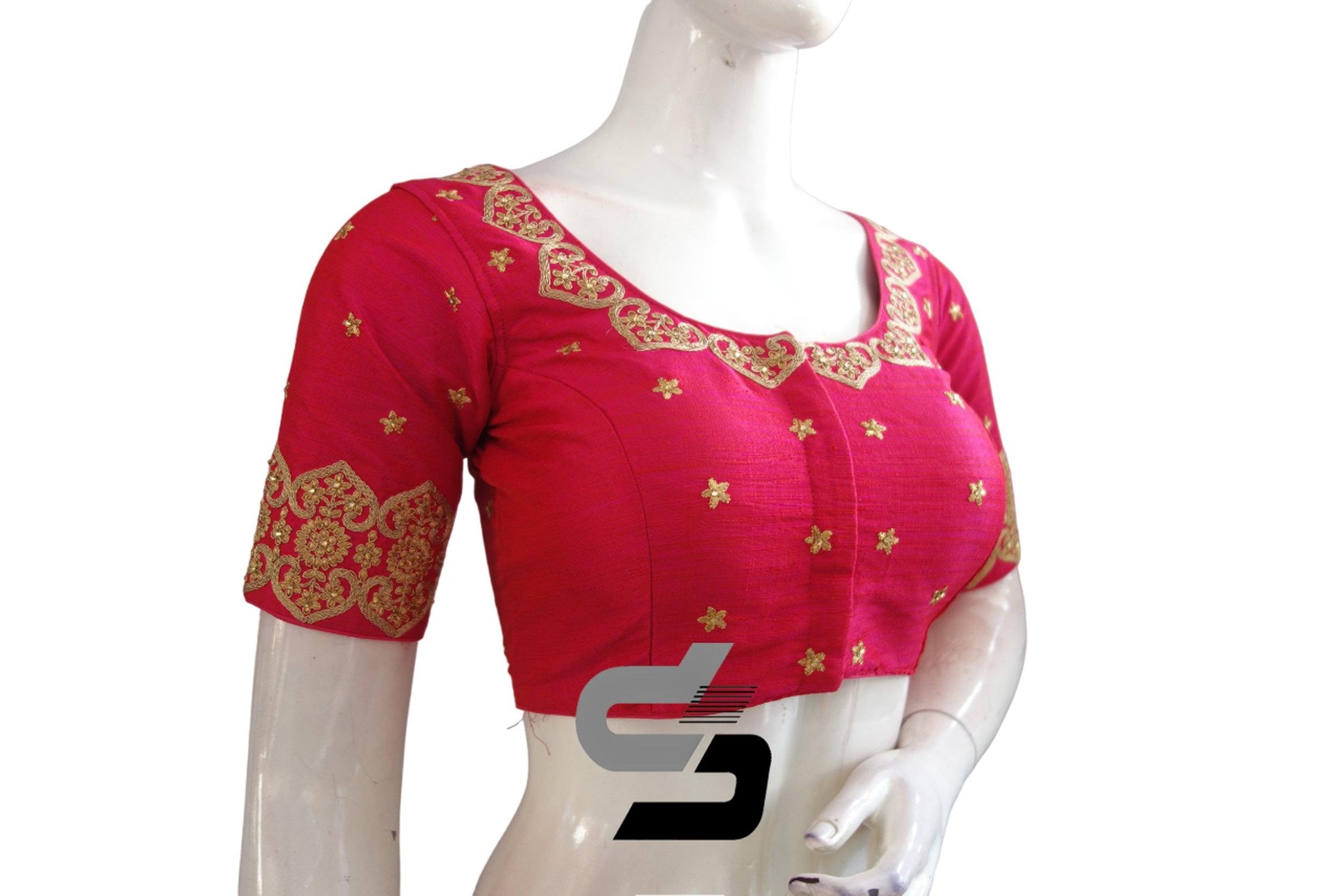 Pink Color Semi Silk Designer Readymade Blouses, Shop and Unleash Your Elegance - D3blouses