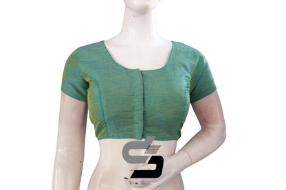 Teal Shade Silk Readymade Saree Blouse (Short Sleeves), The Perfect Companion for Your Saree - D3blouses