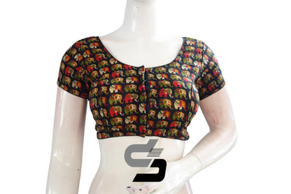 Black Color Patola Print Cotton Readymade Saree Blouse - D3blouses