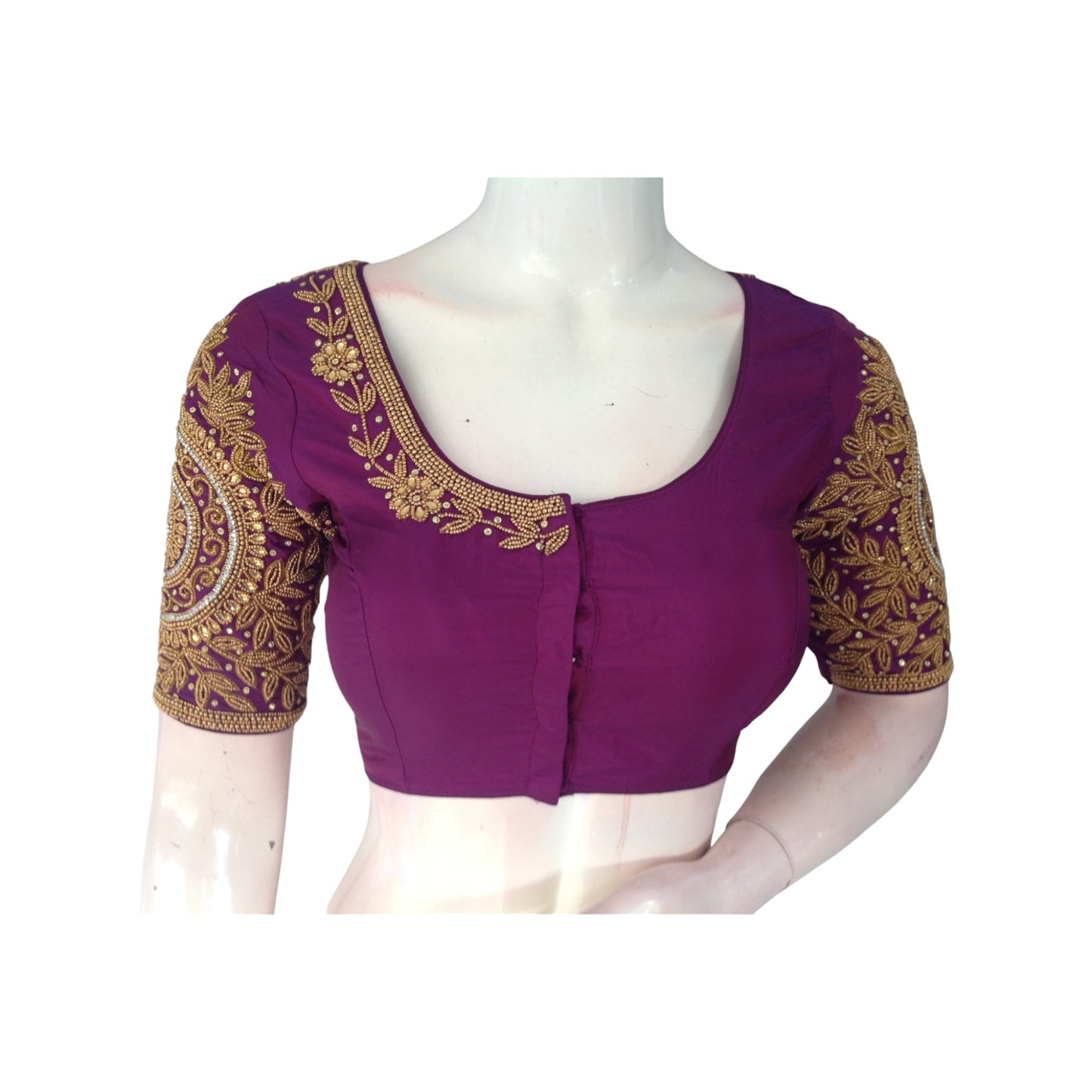 Royal Purple Aari Bridal Blouse - Ready to Wear Blouse