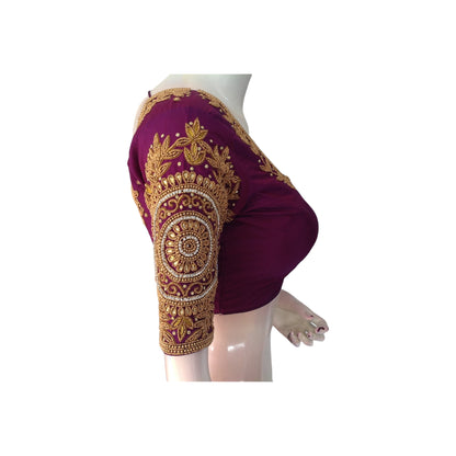 Royal Purple Aari Bridal Blouse - Ready to Wear Blouse