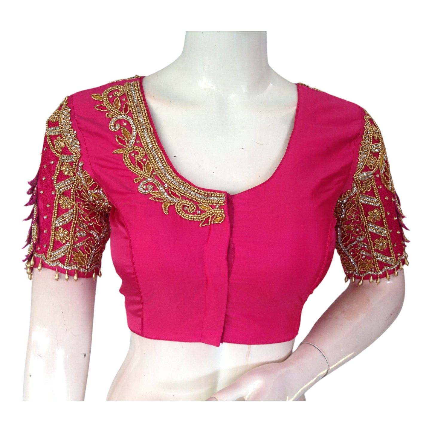 Radiant Ruby: Aari Embroidered Bridal Blouse