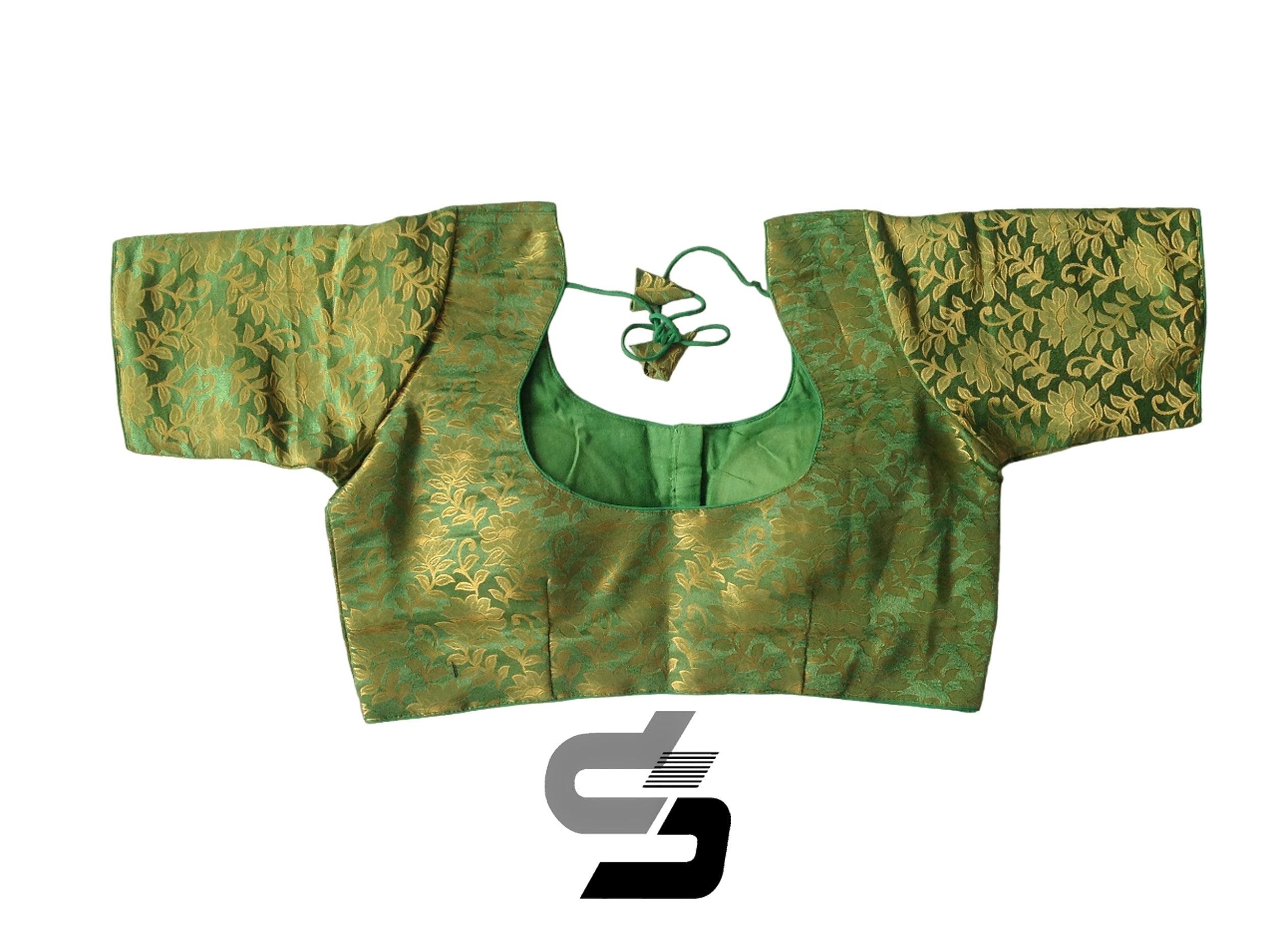 Green Color Brocade Saree Blouse 172BL30