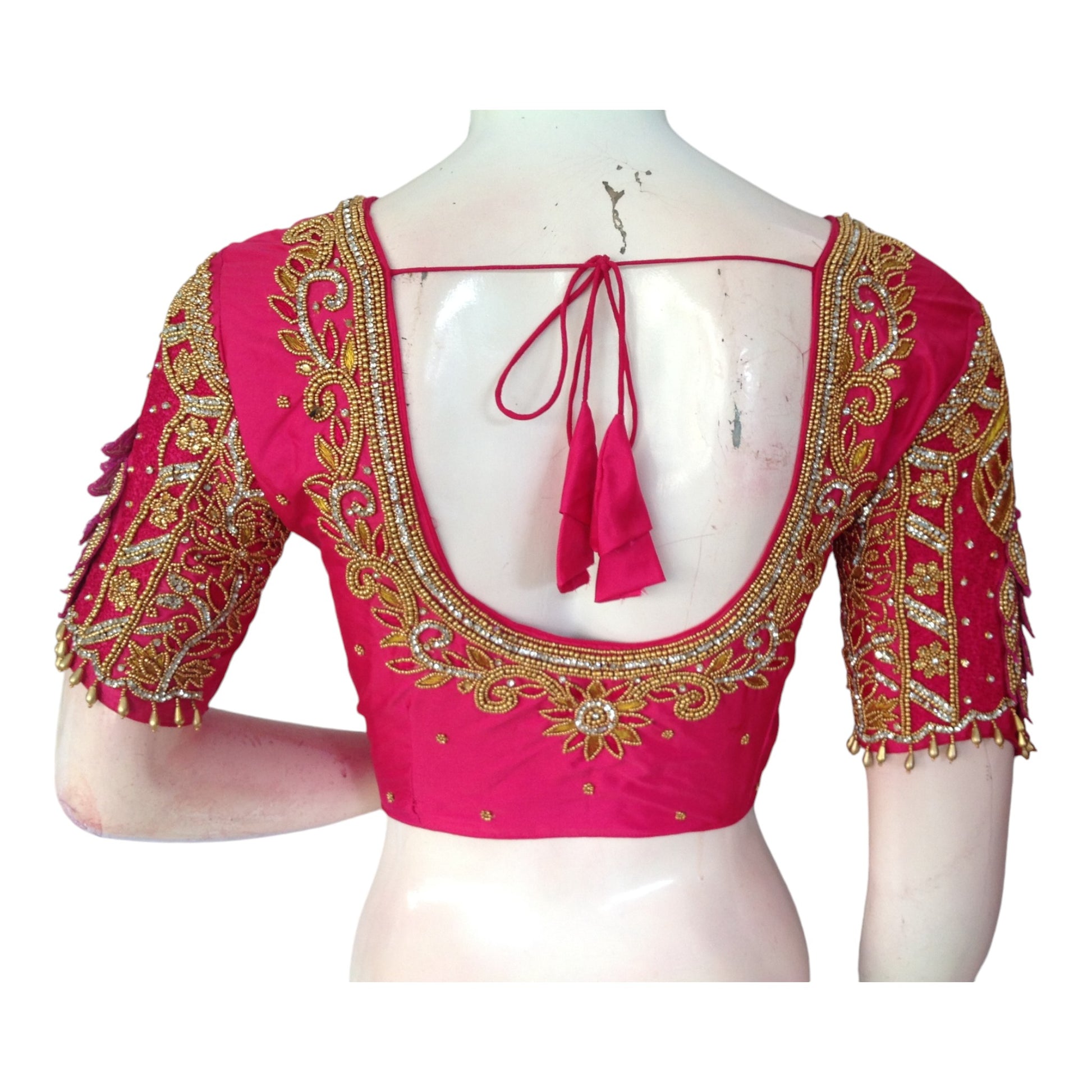  Radiant Ruby: Aari Embroidered Bridal Blouse