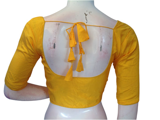 Sunny Yellow Silk Cotton Blouse - Simple & Stylish