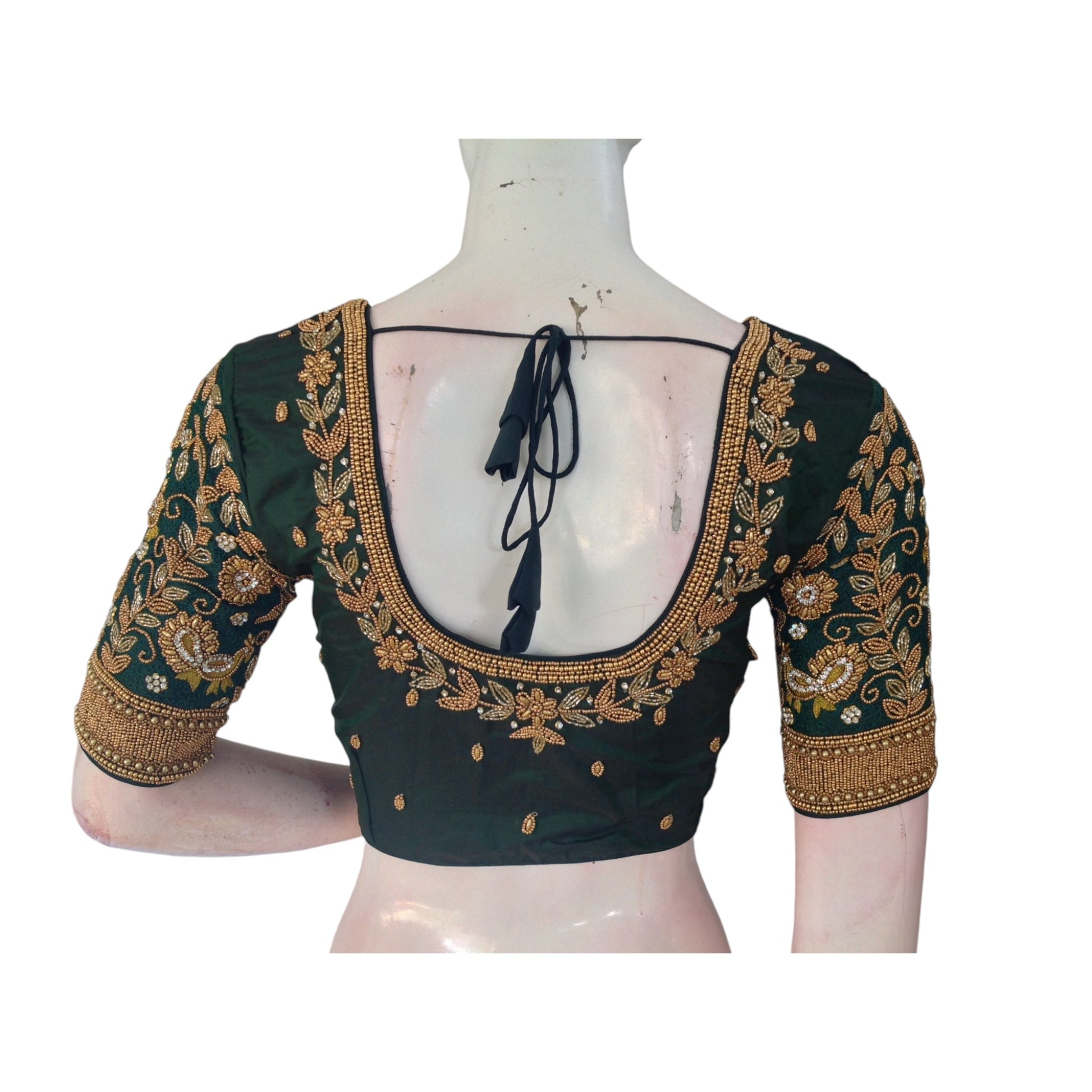 Green Aari HandWork Blouse: A Stunning Indian Piece