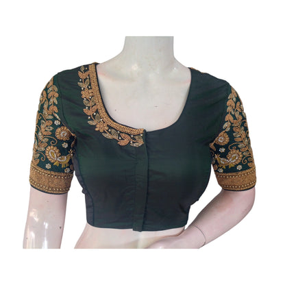 Green Aari HandWork Blouse: A Stunning Indian Piece