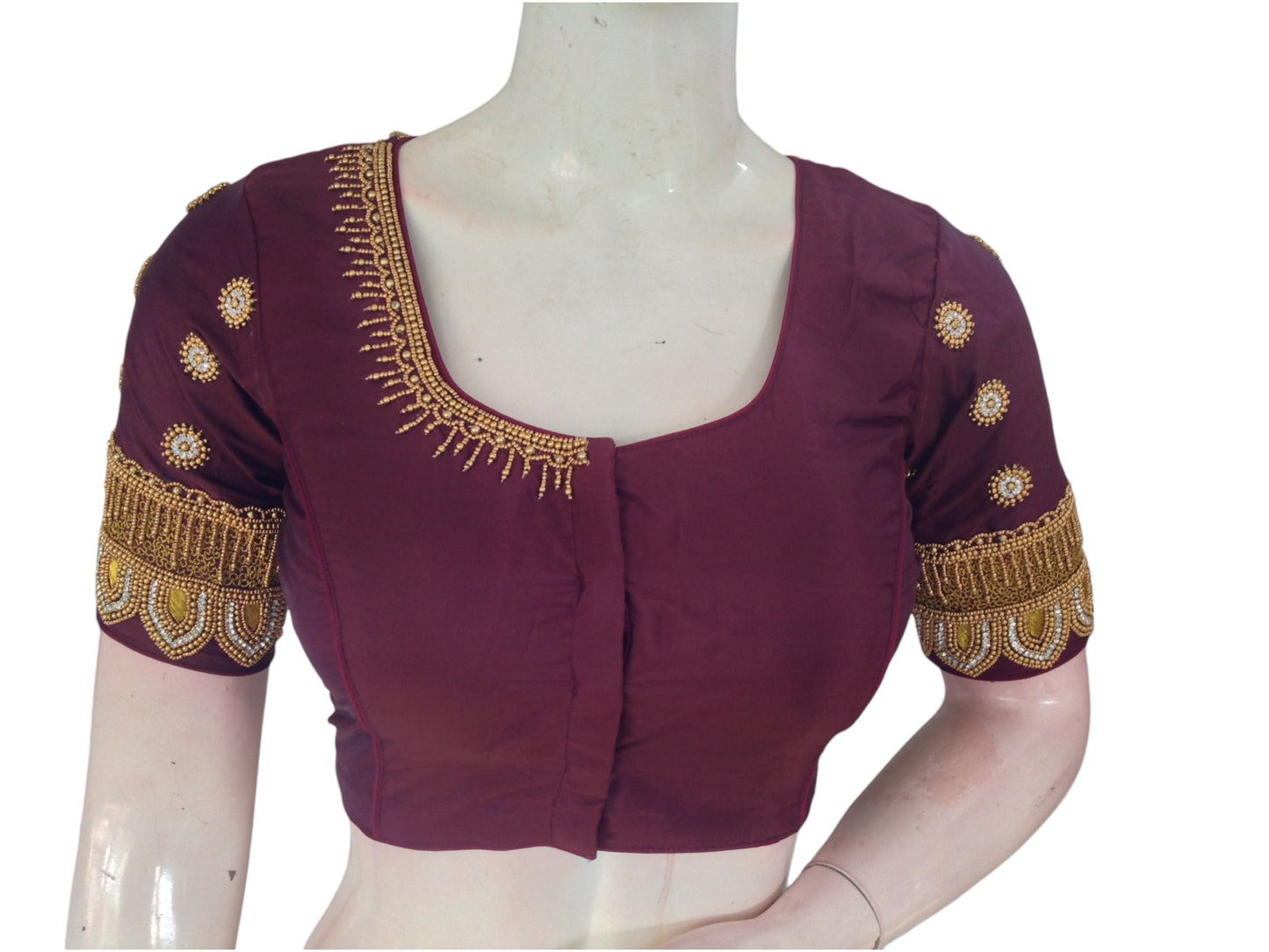 Majestic Purple Blouse With Exquisite Aari Work