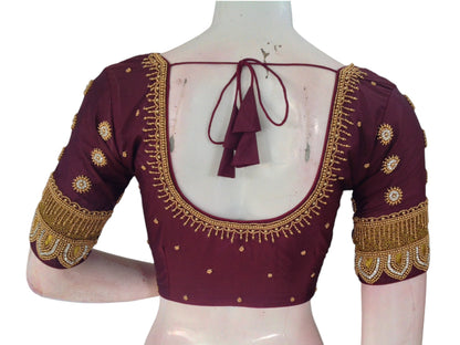 Majestic Purple Blouse With Exquisite Aari Work