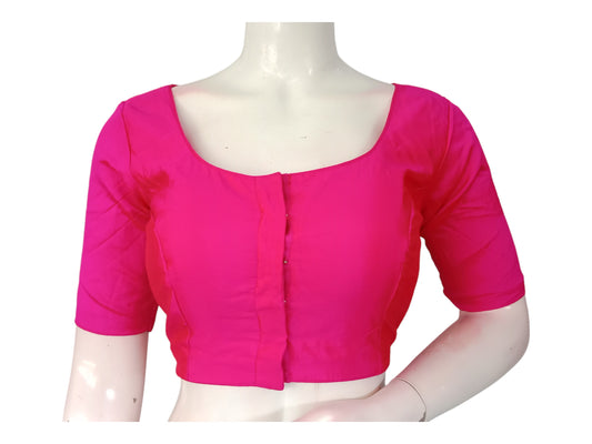 Blush Pink Silk Cotton Blouse - Feminine & Elegant