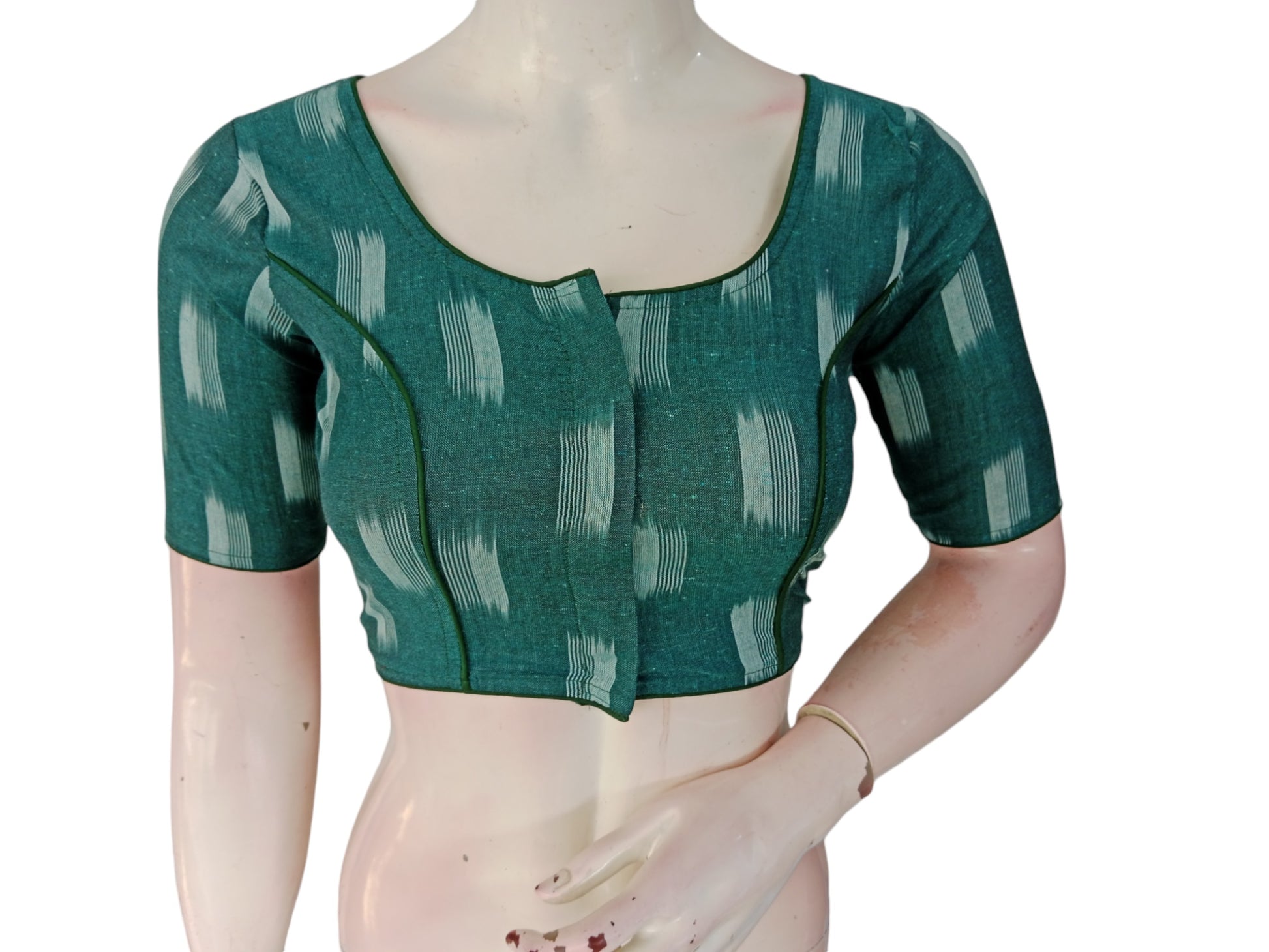 Teal Green Cotton Readymade Saree Blouse: A Refreshing Choice