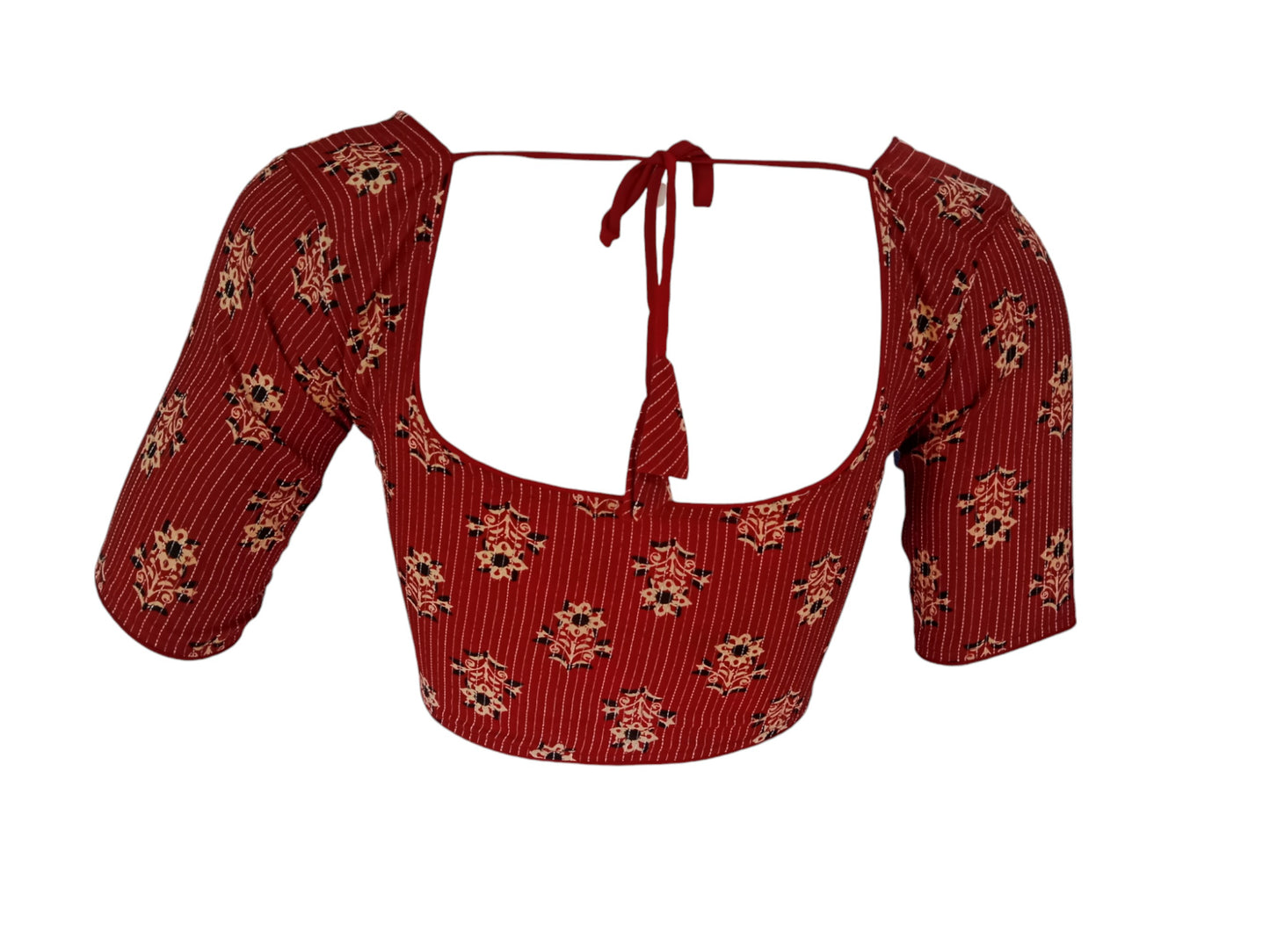 Burgundy Cotton Readymade Saree Blouse: A Rich Elegance