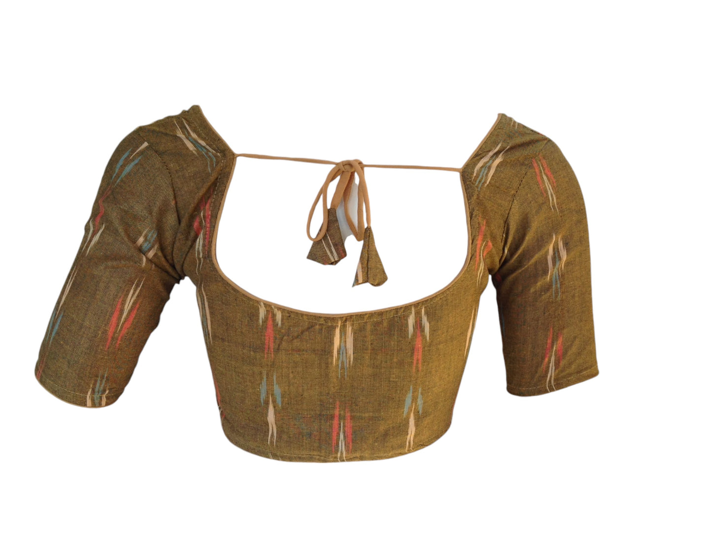 Golden Glow: Readymade Dark Mustard Cotton Saree Blouse