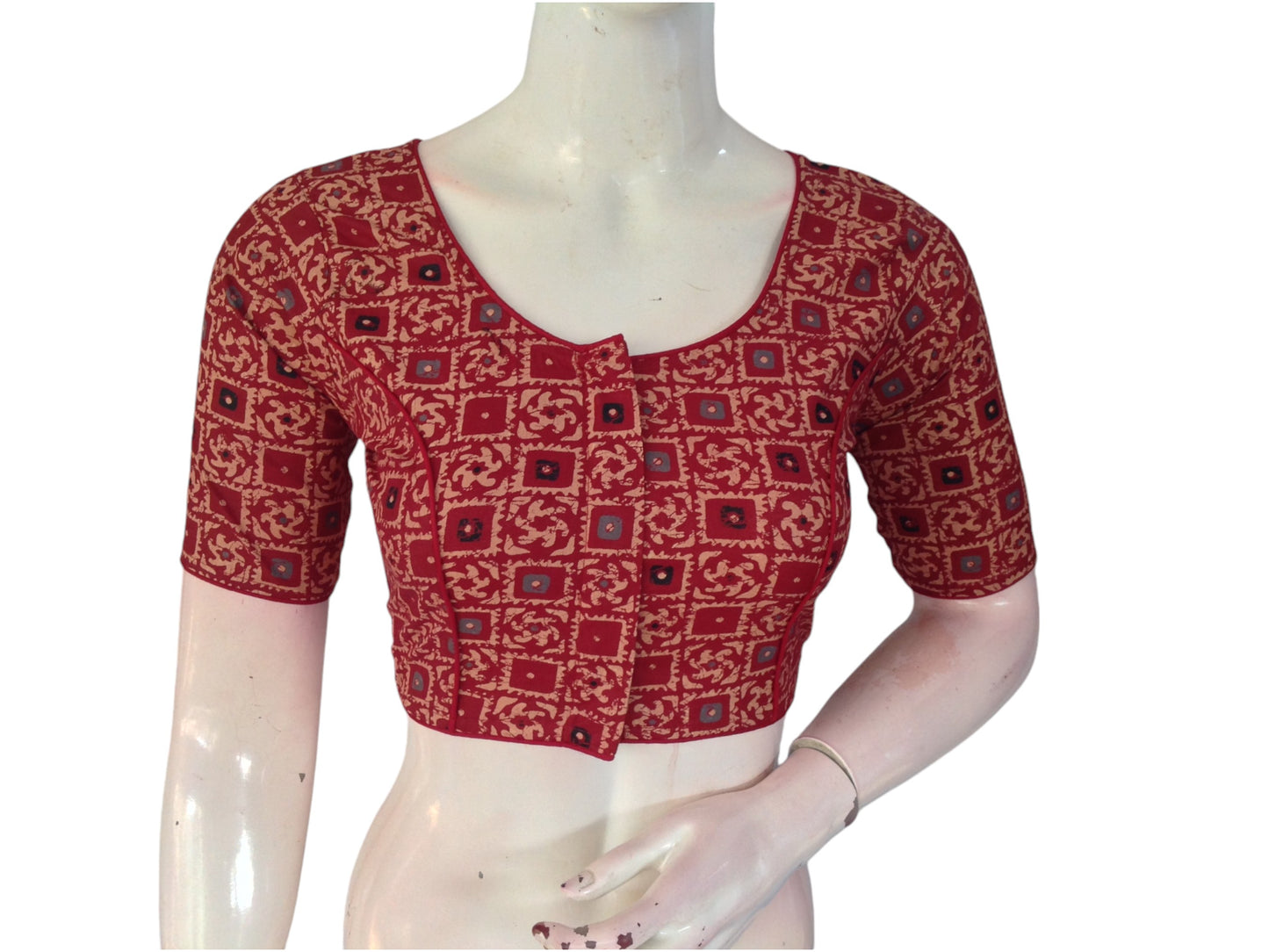 Maroon Color Cotton Readymade Saree Blouse: A Classic Choice