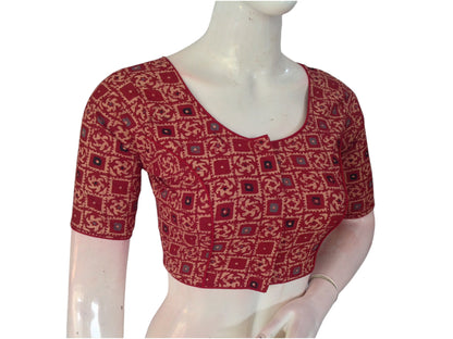 Maroon Color Cotton Readymade Saree Blouse: A Classic Choice