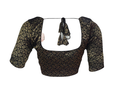 Black Color Brocade Silk Saree Blouse: A Timeless Elegance