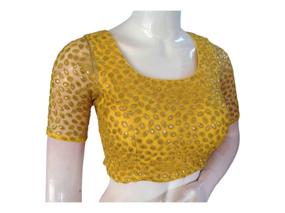 Yellow Saree Blouse, Readymade Saree Blouse, Designer Blouse online from d3blouses - D3blouses