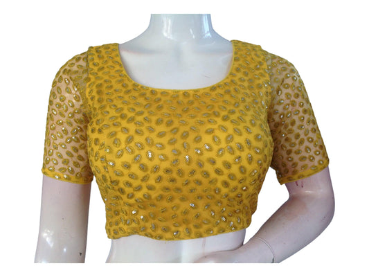 Yellow Saree Blouse, Readymade Saree Blouse, Designer Blouse online from d3blouses - D3blouses