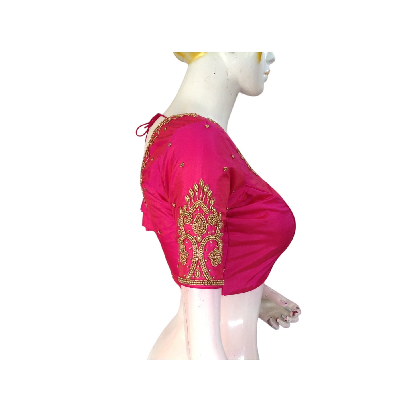 Pink Aari Handwork Silk Blouse: A Dreamy Wedding Essential