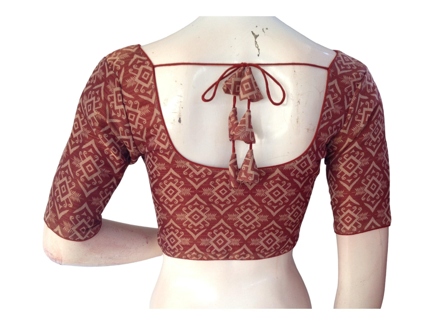 Brown Color Saree Blouse, Indian Readymade Blouse, Tissue Silk Choli top Online - D3blouses