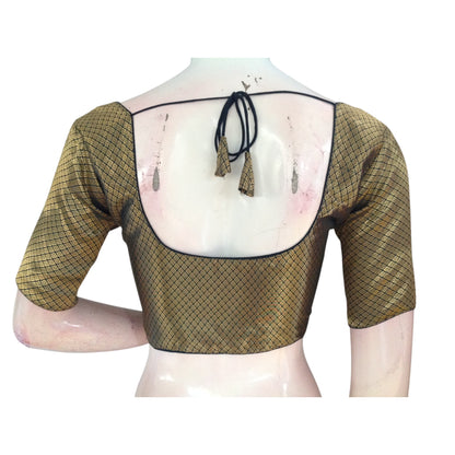 Modern Mystic: Dark Green Brocade Silk Readymade Blouse