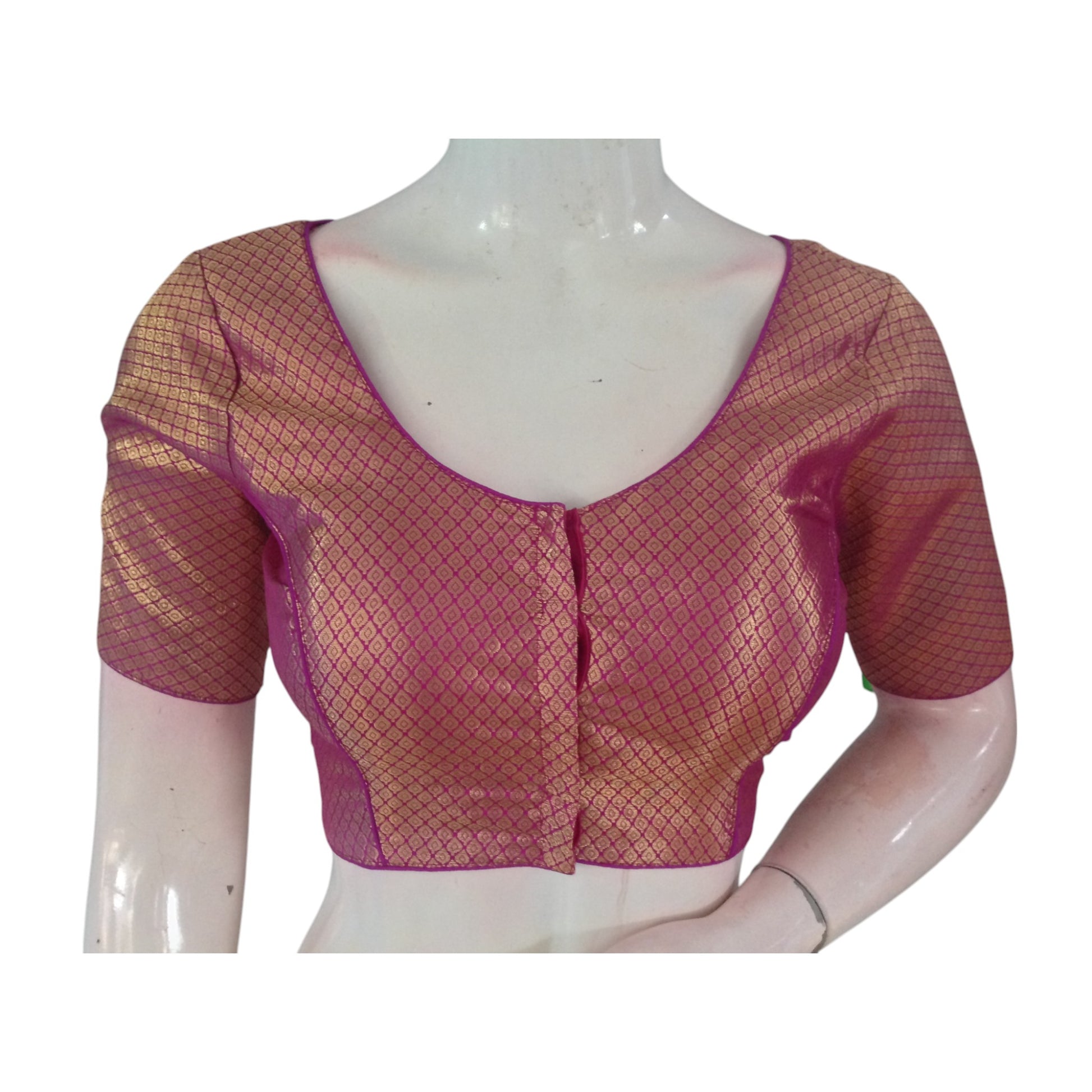 Bold and Beautiful Magenta Color  Brocade Silk Readymade Blouse