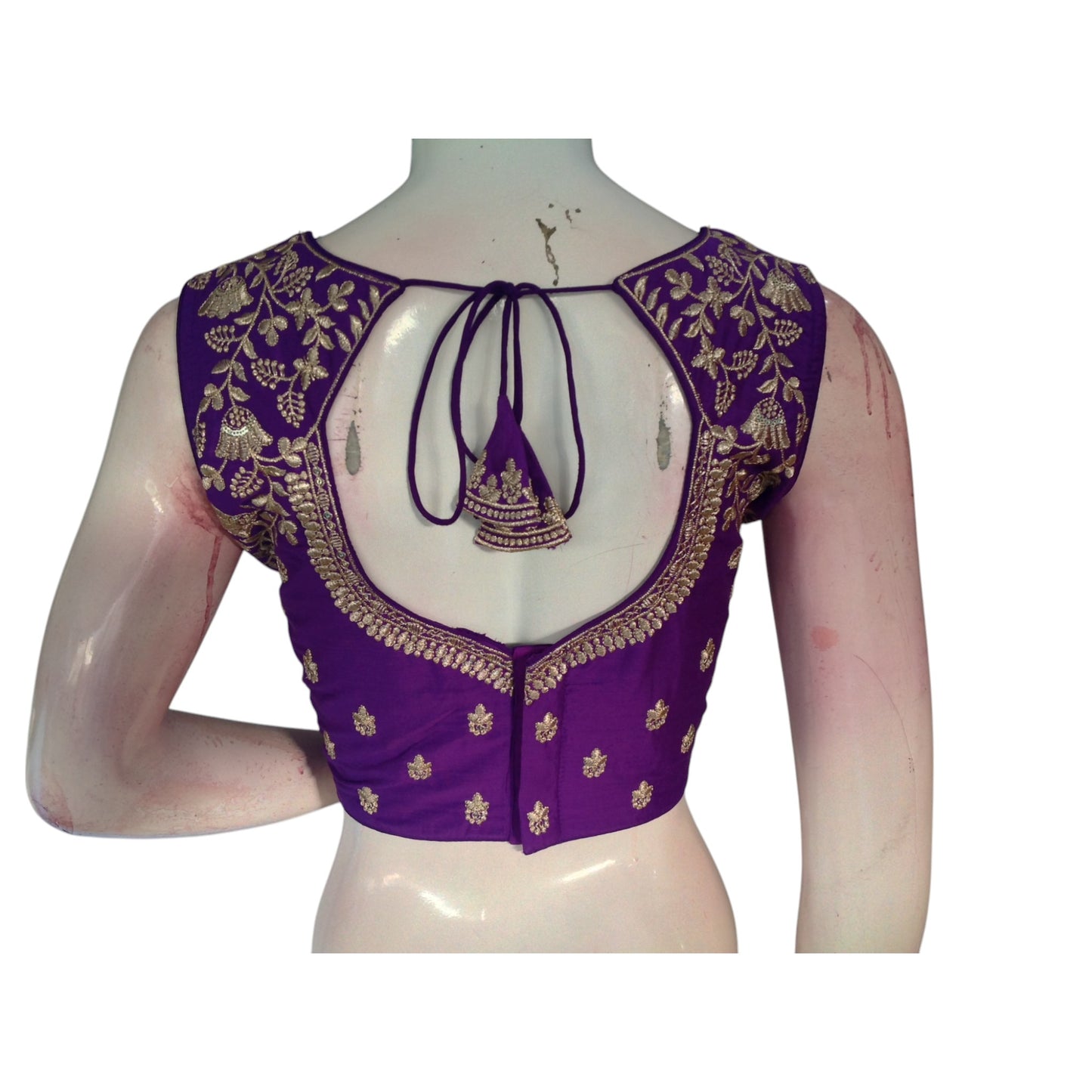 Purple Reign: Regal Embroidered Partywear Readymade Saree Blouses