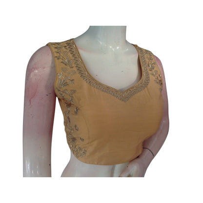 Golden Glamour: Luxurious Partywear Embroidered  Readymade Saree Blouses