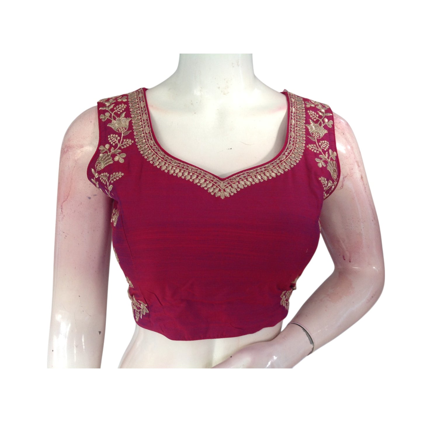 Magenta Magic: Vibrant Embroidered Partywear Readymade Saree Blouses