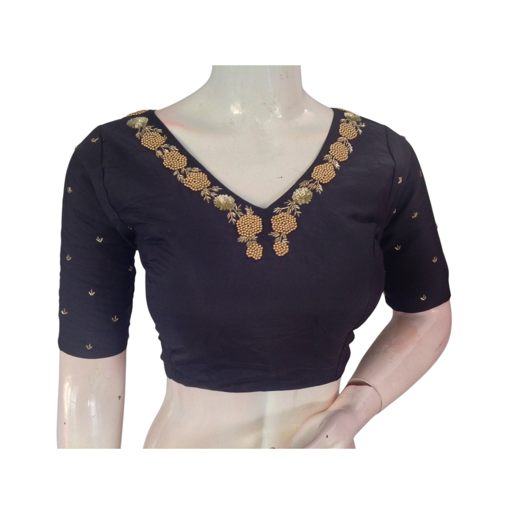 Midnight Magic: A Ready-to-Wear Handcrafted Designer Partywear Readymade Blouse