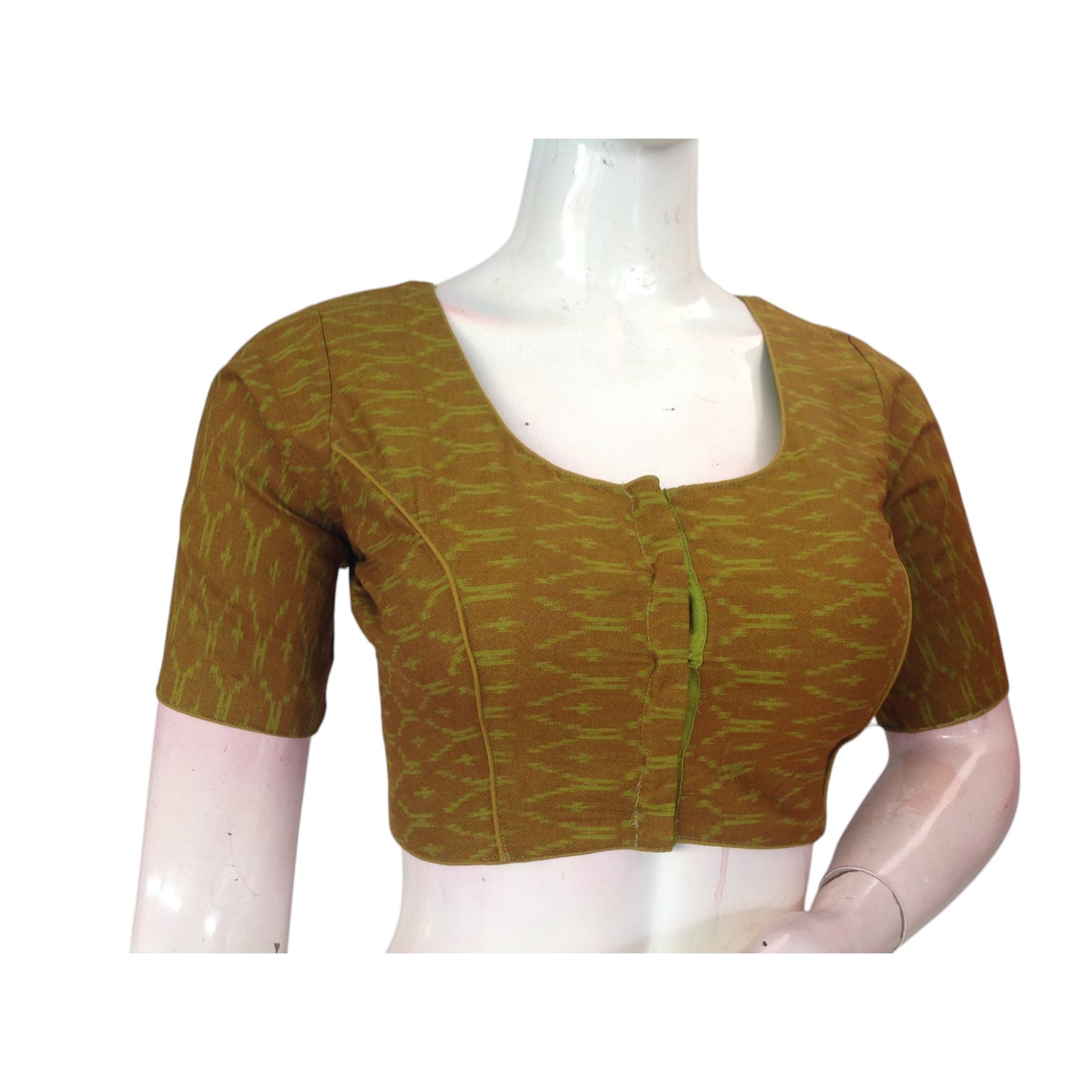 Dark Lemon Yellow Cotton Readymade Saree Blouse: Sunny & Sophisticated