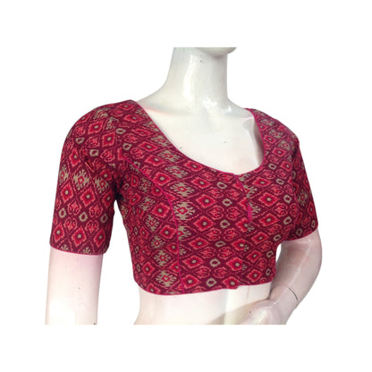 Magenta Color Cotton Ready made Saree Blouse: Bold & Beautiful