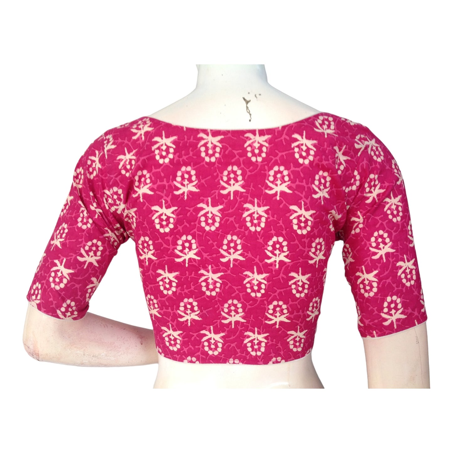 Magenta High Neck Cotton Blouse | Stylish Indian Ethnic Wear