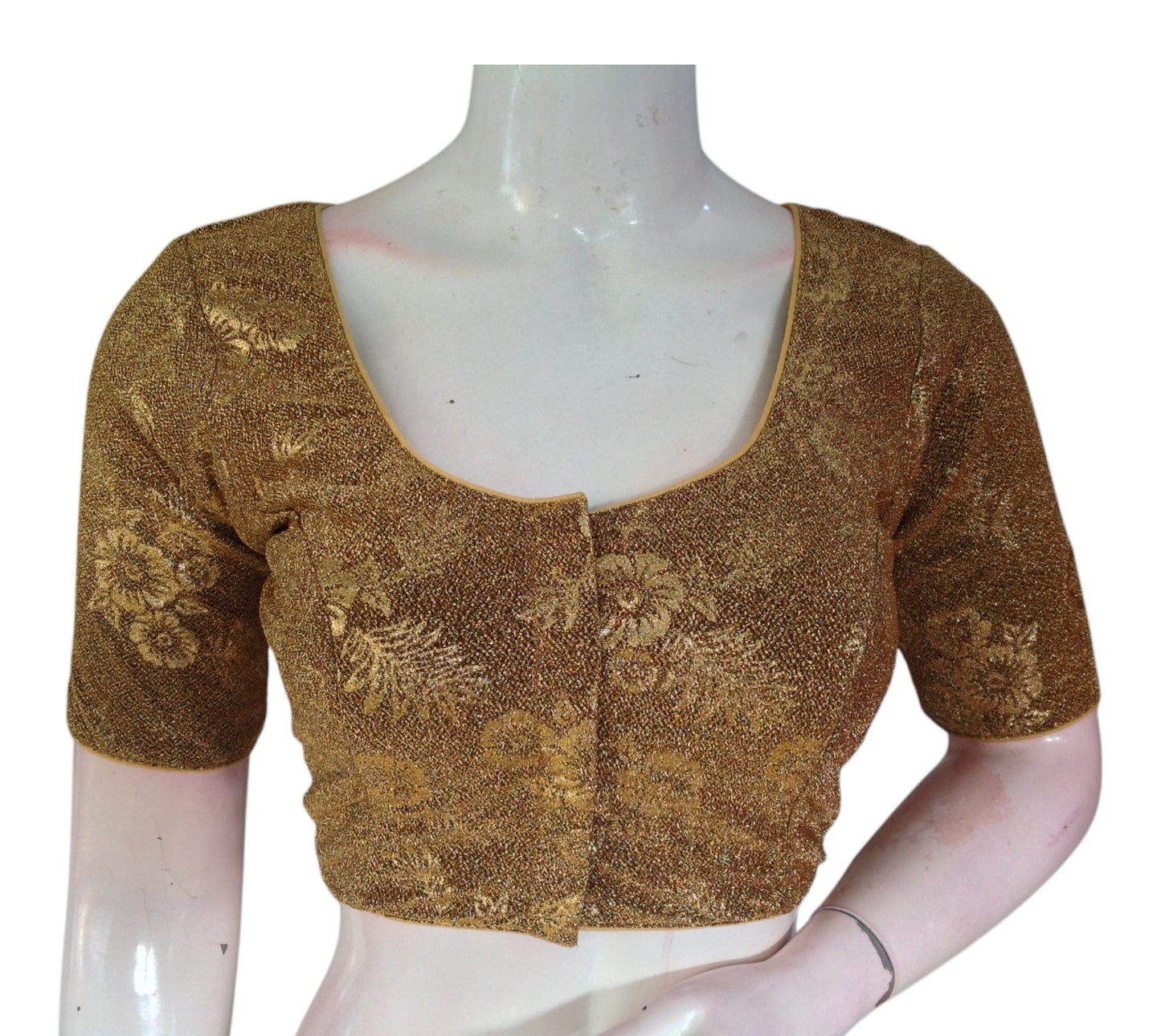 Luxurious Dark Gold Color Designer Saree Blouse | Ready to Wear & Chic