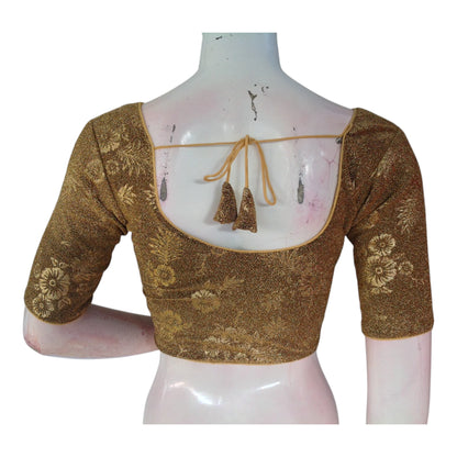 Luxurious Dark Gold Color Designer Saree Blouse | Ready to Wear & Chic