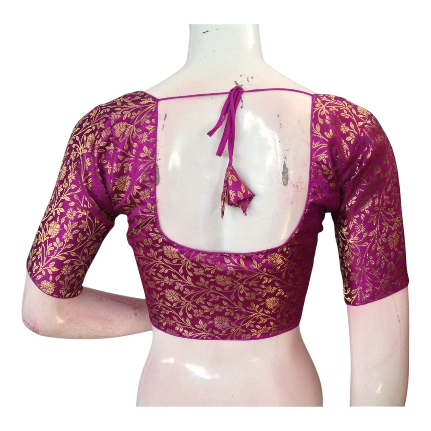 Luxurious Purple Color Brocade Silk Blouse - Ready to Wear