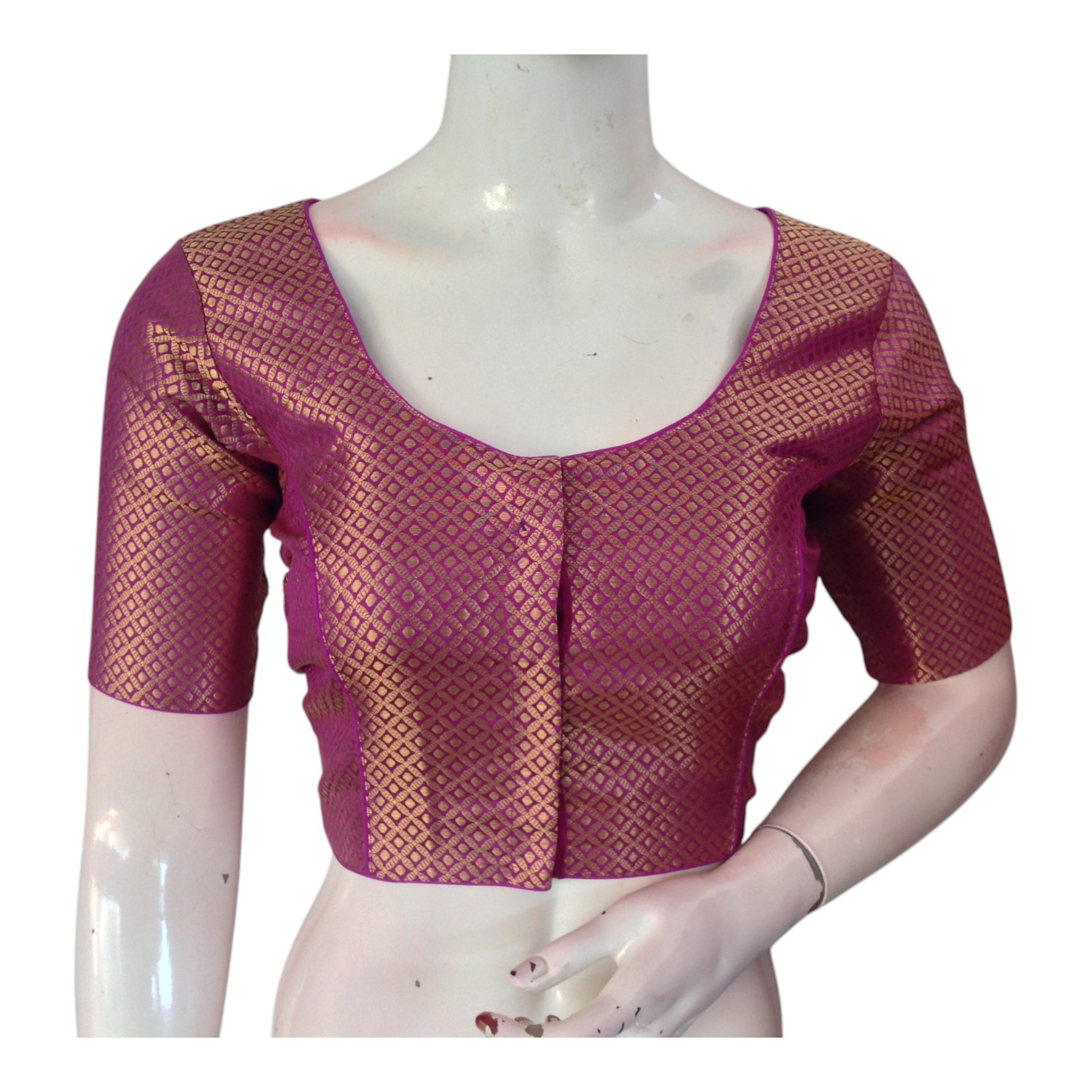 Magenta Magic Brocade Blouse - Ready to Wear & Effortlessly Chic