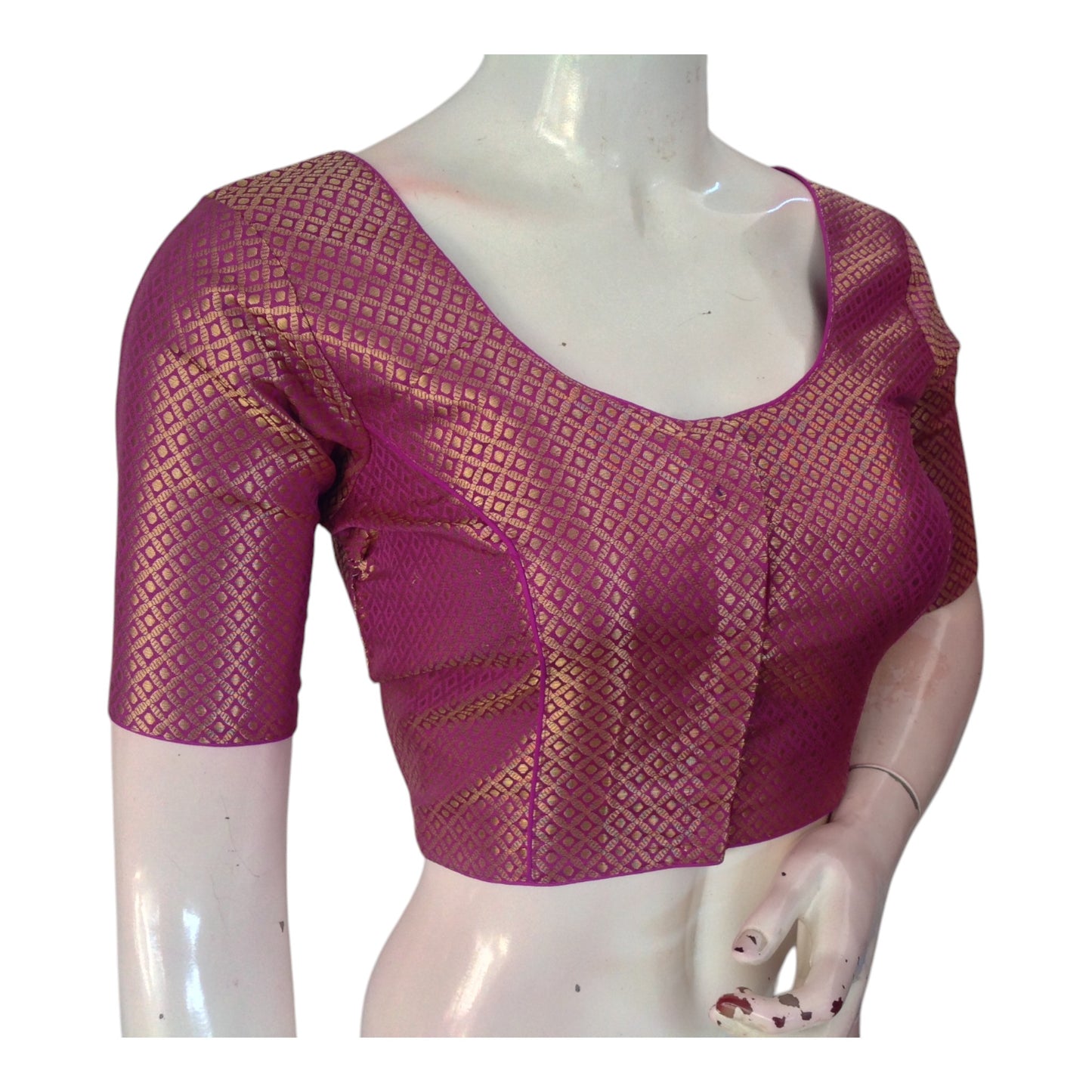 Magenta Magic Brocade Blouse - Ready to Wear & Effortlessly Chic