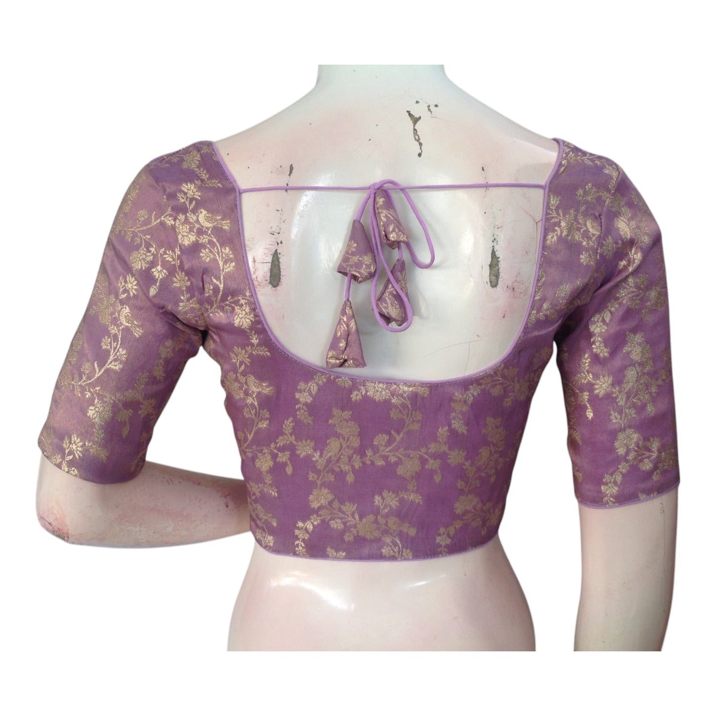 Lavender Banarasi Tissue Brocade Silk Readymade Blouse | Luxurious & Elegant