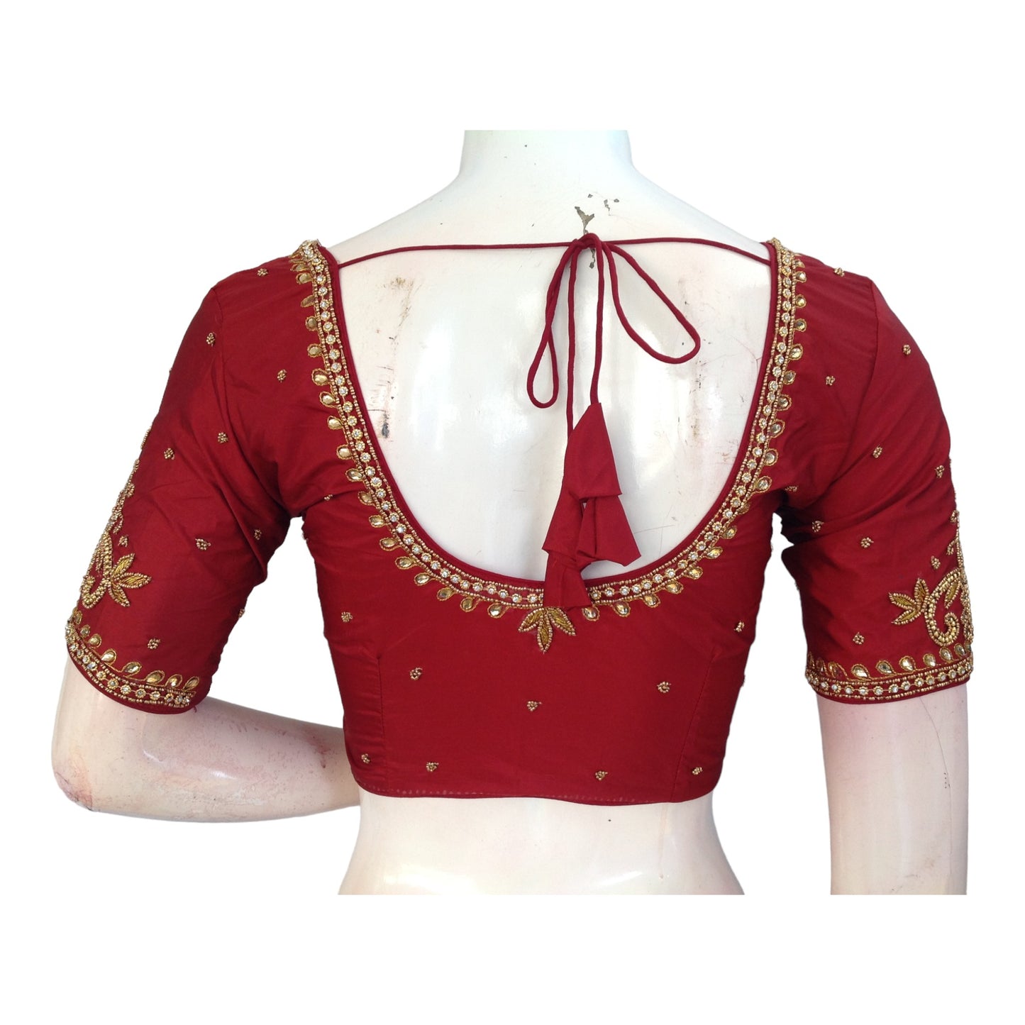  Regal Maroon Aari Work Silk Blouse for Weddings | Handcrafted Indian Elegance
