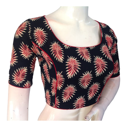 Black Cotton High Neck Blouse | Versatile & Stylish | Made in India