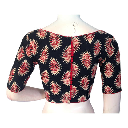 Black Cotton High Neck Blouse | Versatile & Stylish | Made in India