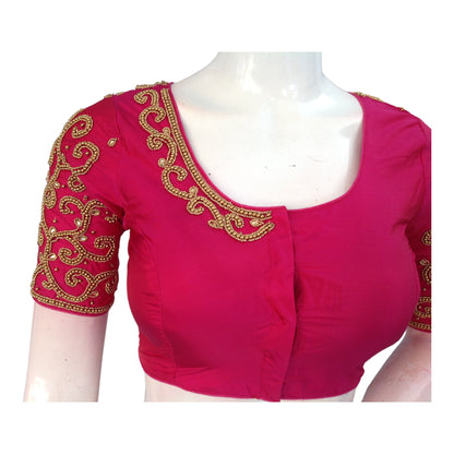 Festive Magenta Aari Blouses | Indian Designer Blouses | Latest Collection