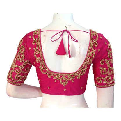 Festive Magenta Aari Blouses | Indian Designer Blouses | Latest Collection