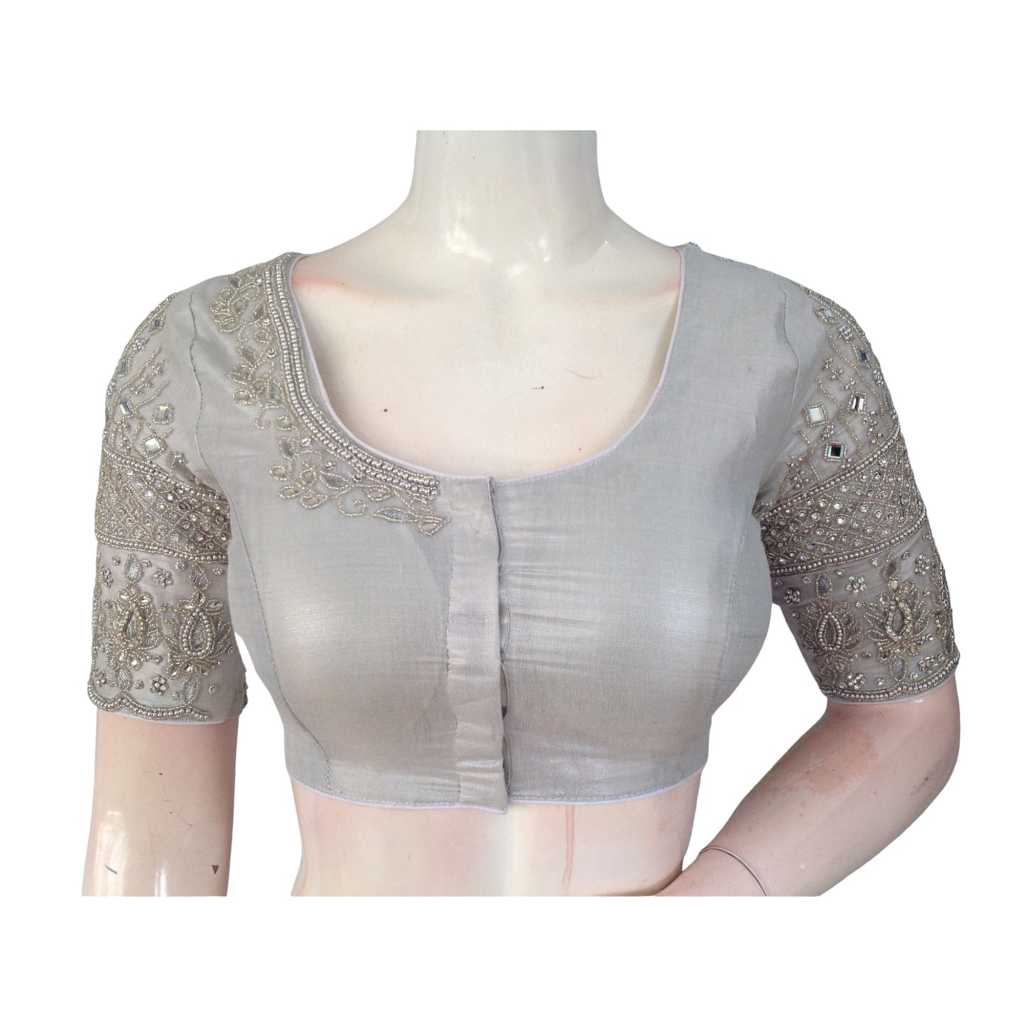 Artistry Silver | Aari Tissue Silk Blouse | Festive & Wedding Wear | India