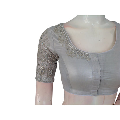 Artistry Silver | Aari Tissue Silk Blouse | Festive & Wedding Wear | India