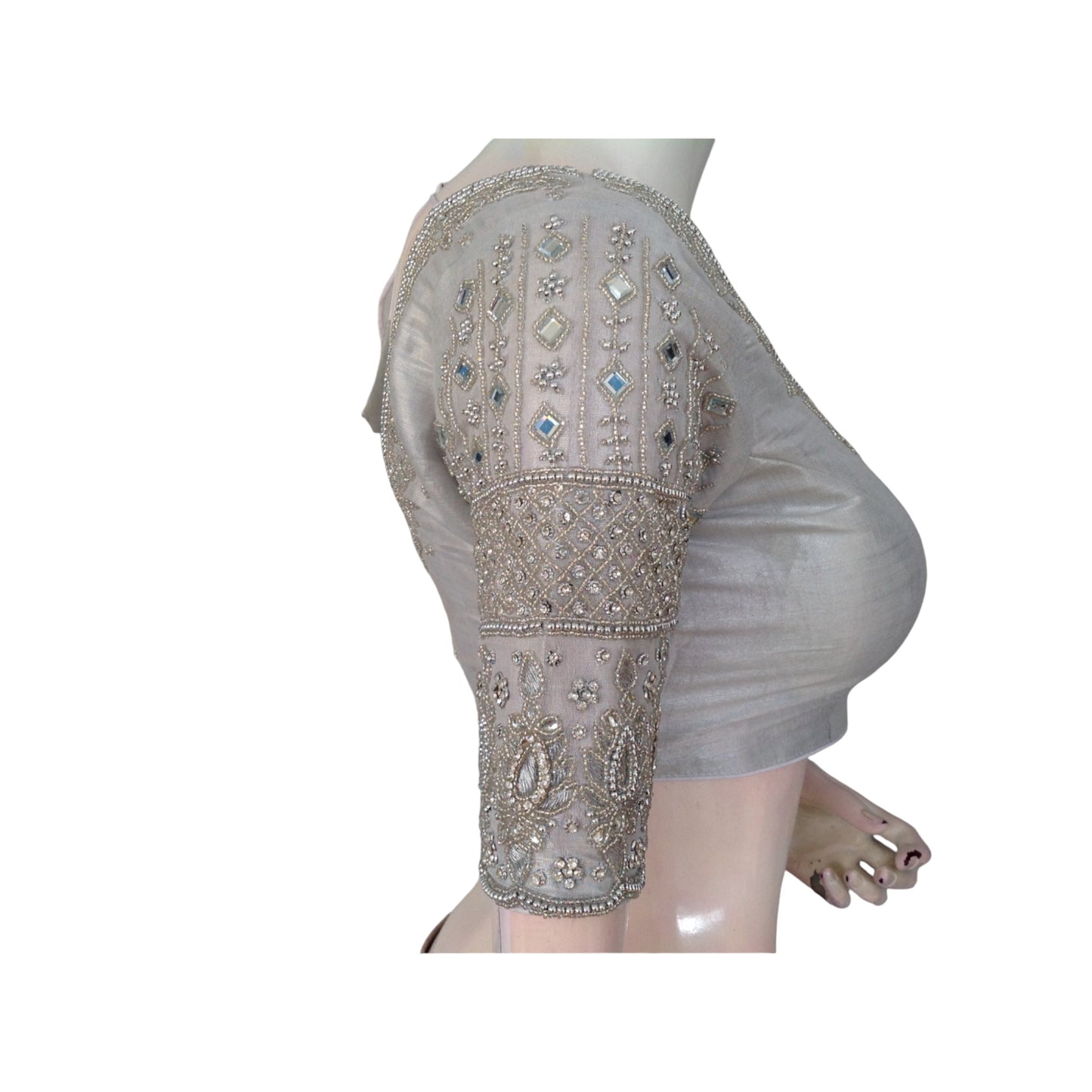 Artistry Silver | Aari Tissue Silk Blouse | Festive & Wedding Wear | India