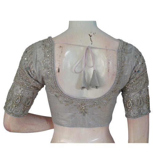 Artistry Silver | Aari Tissue Silk Blouse | Festive & Wedding Wear | India