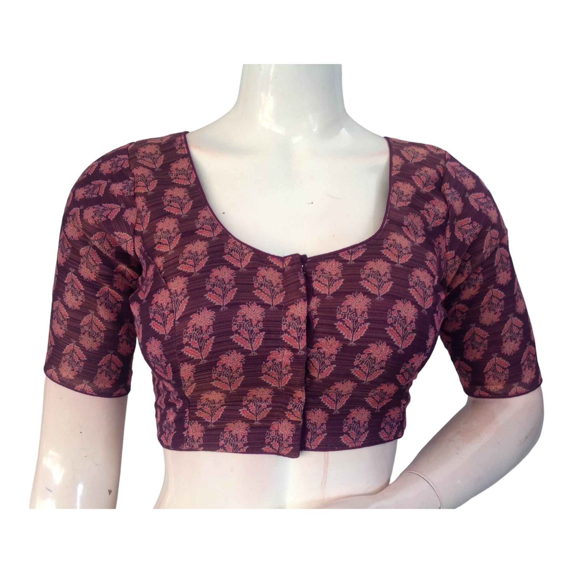 Regal Purple Tissue Silk Blouses Online | Designer Indian Cholis